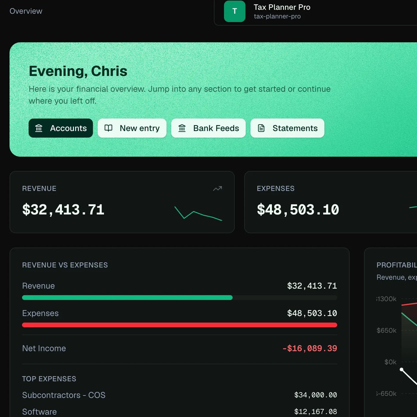 LedgerHQ company overview with bookkeeping actions and financial context